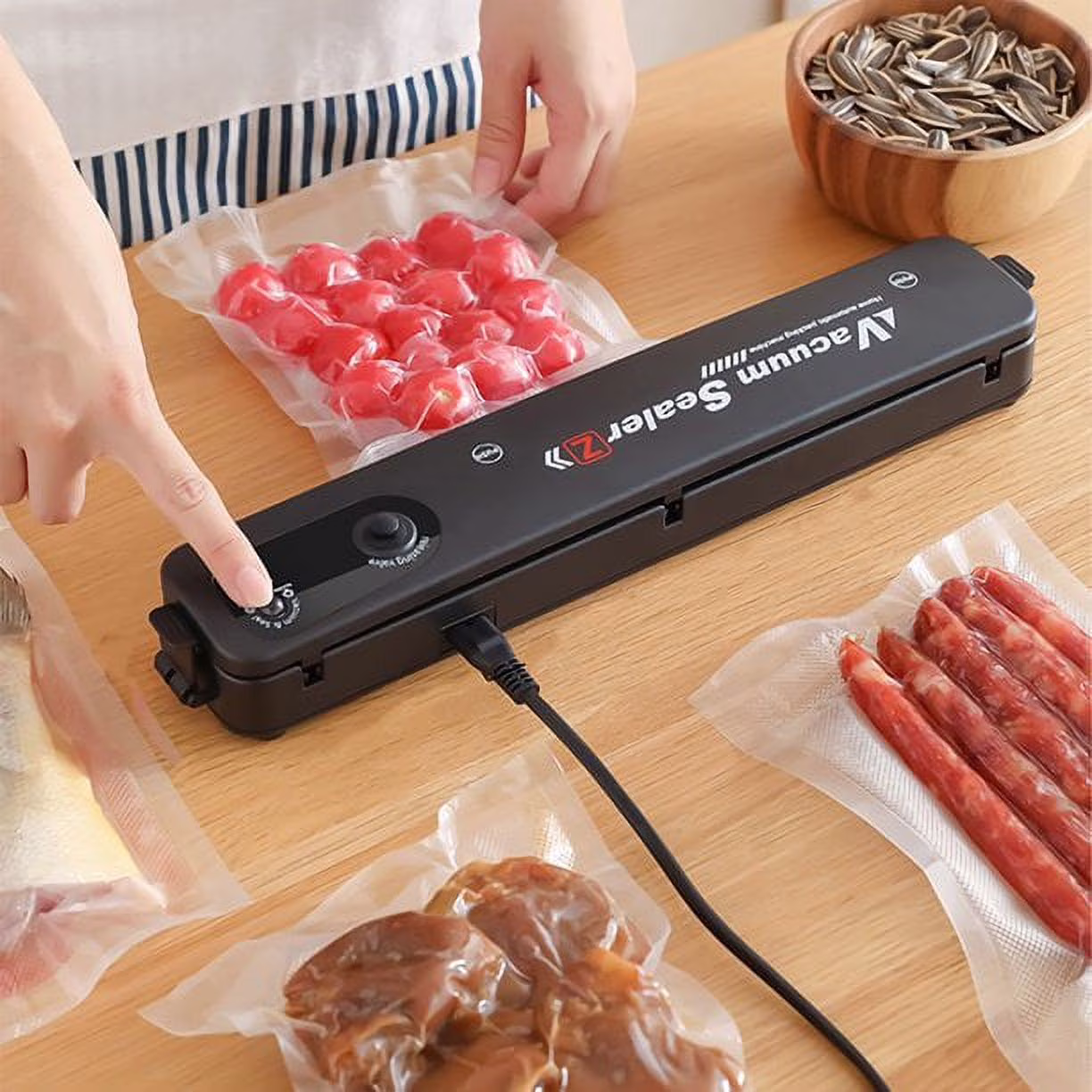 Alimentos perfectamente sellados al vacío con VacuSeal